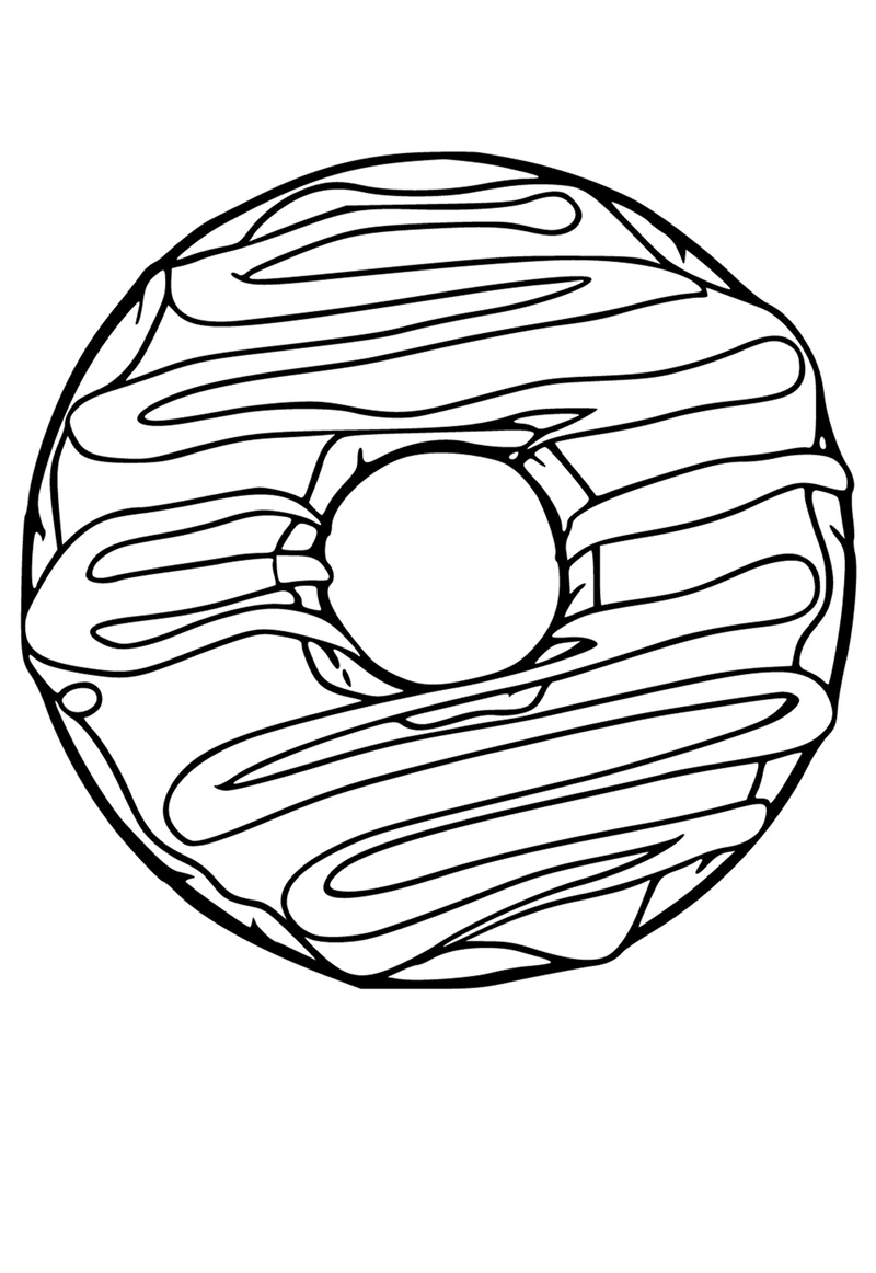 Thỏa sức tô màu với tranh tô màu bánh donut kawaii