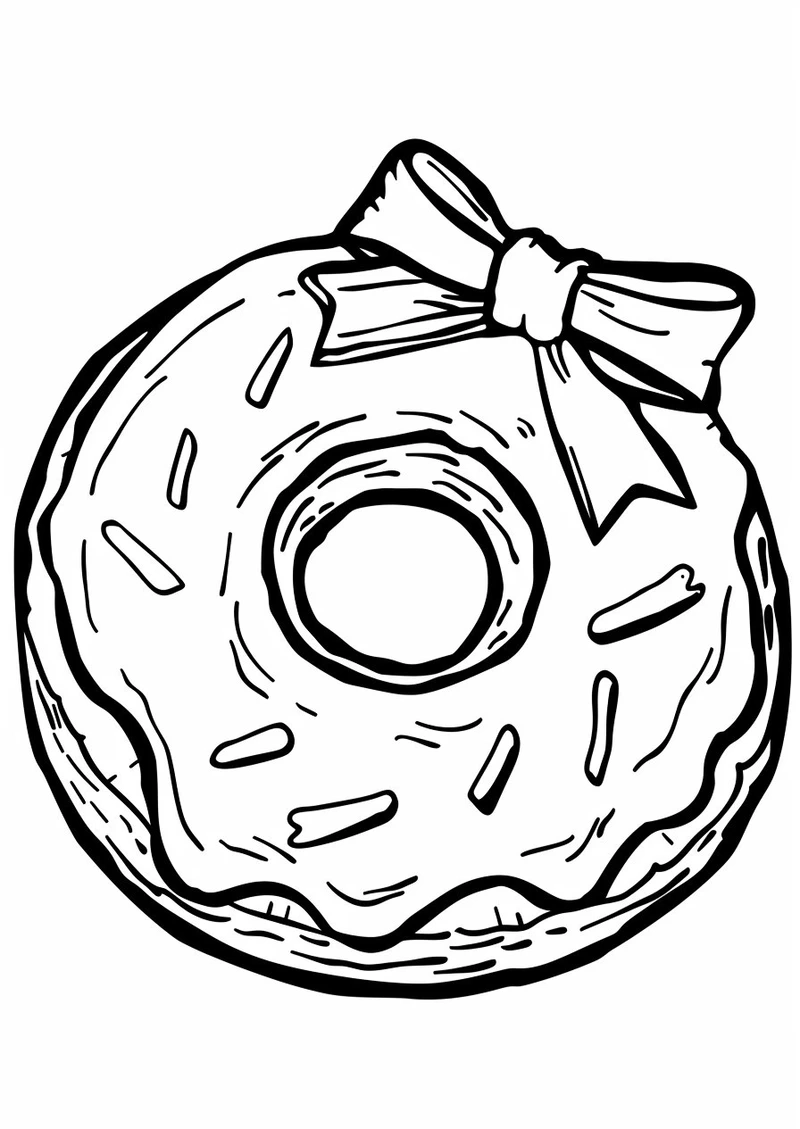 Bé sáng tạo vui nhộn với mẫu tranh tô màu donut