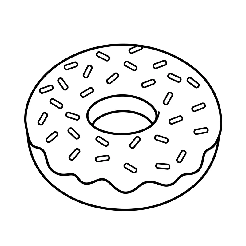 In ngay file tranh tô màu donut để in cho bé