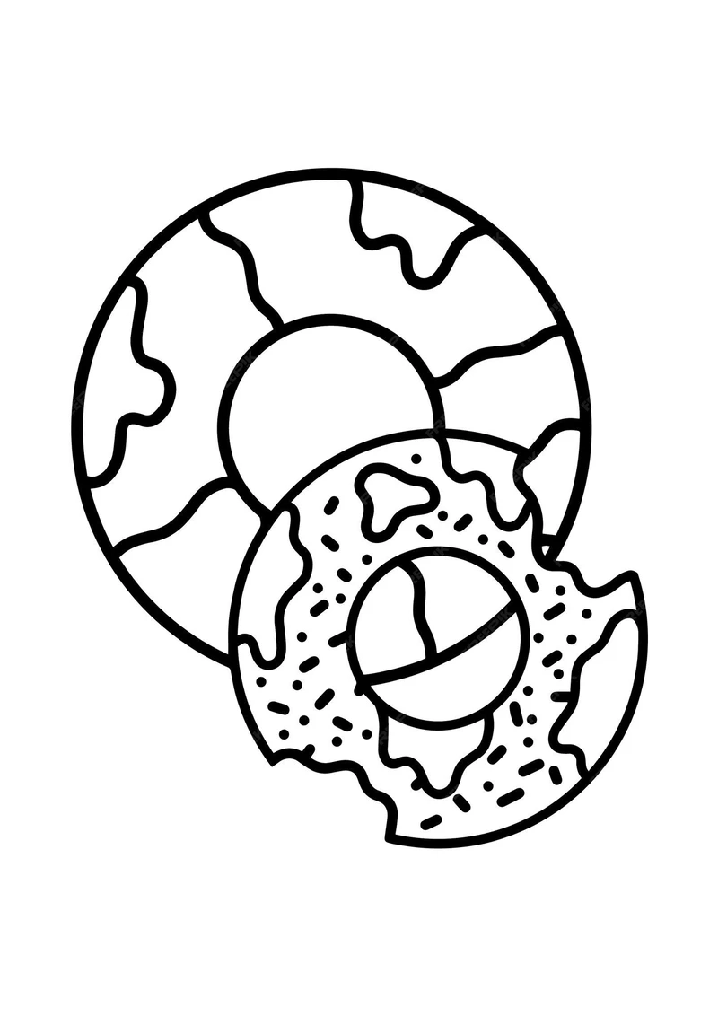 Sáng tạo cùng tranh tô màu bánh donut