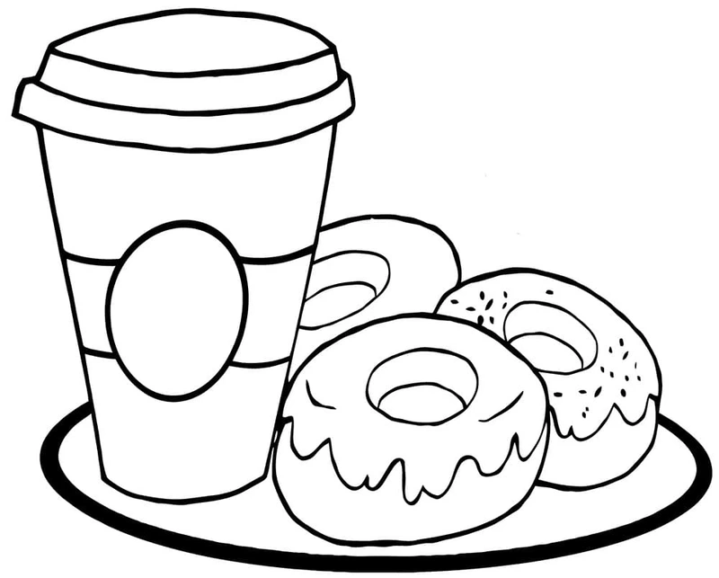 Khám phá màu sắc với tranh tô màu bánh donut đẹp