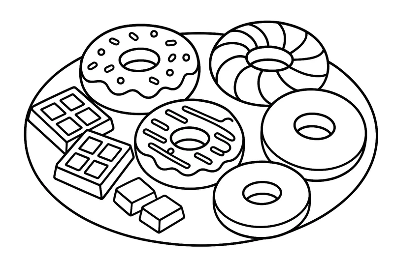 Tải ngay tranh tô màu donut PDF cho bé