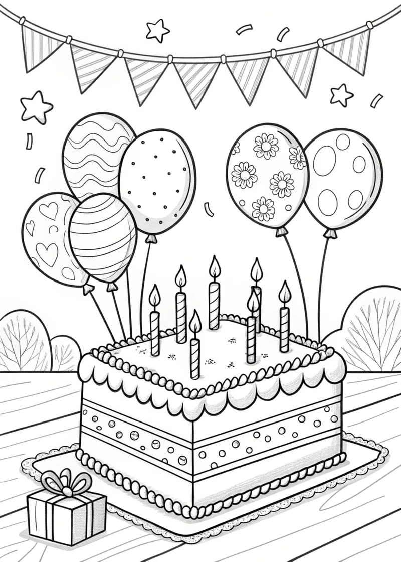 Tranh tô màu bánh sinh nhật là gì?