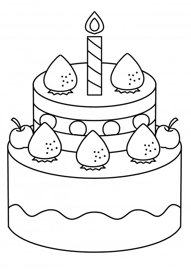 Bé vui học với tranh tô màu bánh sinh nhật đẹp mỗi ngày