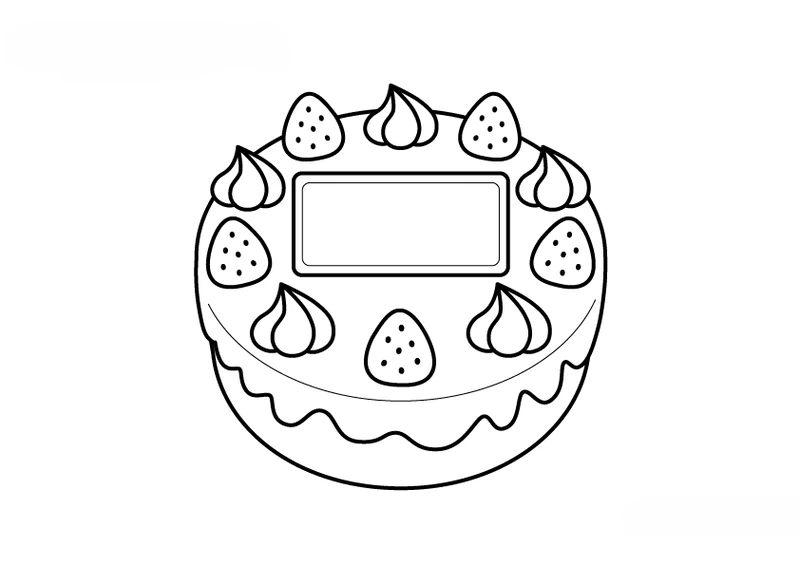 Bé thích thú với tranh tô màu bánh sinh nhật đơn giản