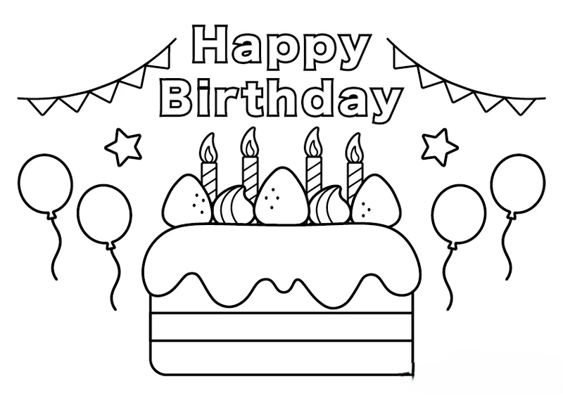 Bé vui chơi cùng tranh tô màu sinh nhật