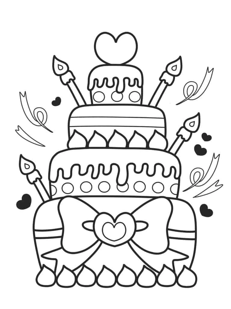 Sáng tạo không giới hạn với tranh tô màu bánh sinh nhật nhiều tầng
