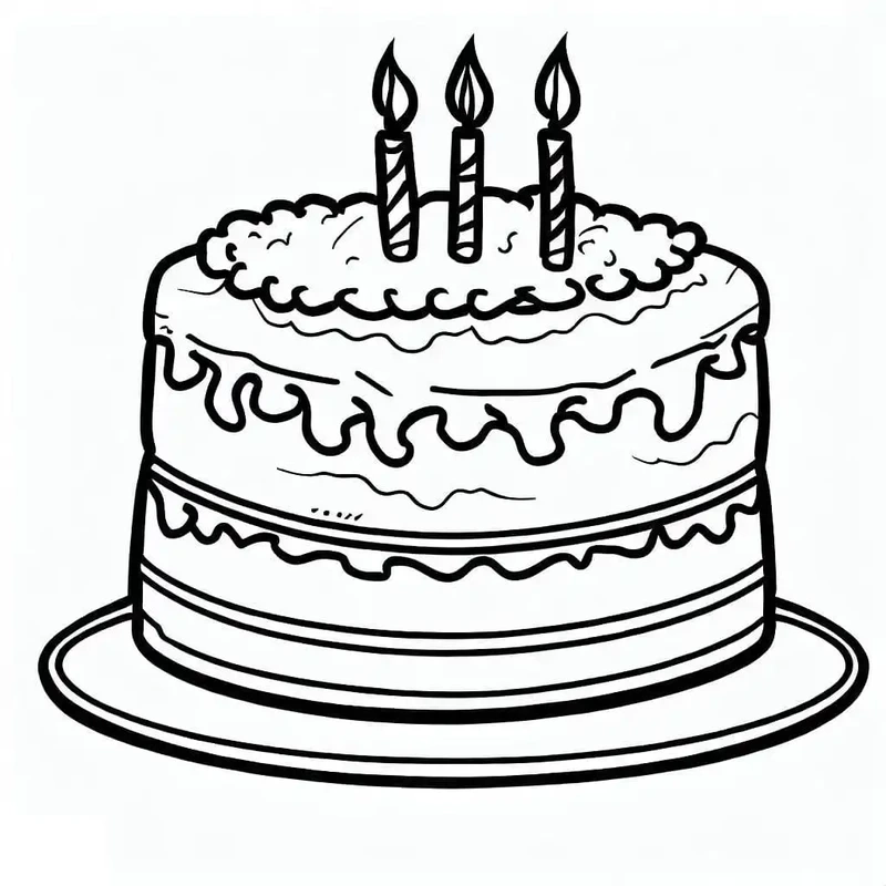 Mini nhưng vui với tranh tô màu bánh sinh nhật cute
