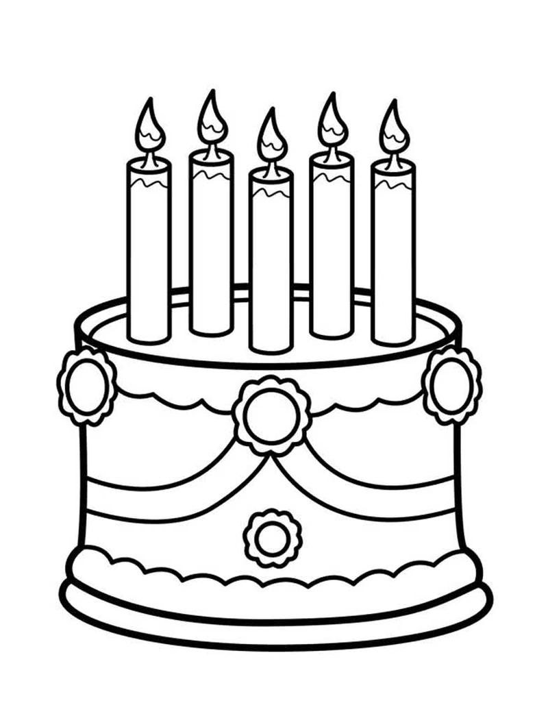 Thỏa sức tô với tranh tô màu bánh sinh nhật đơn giản
