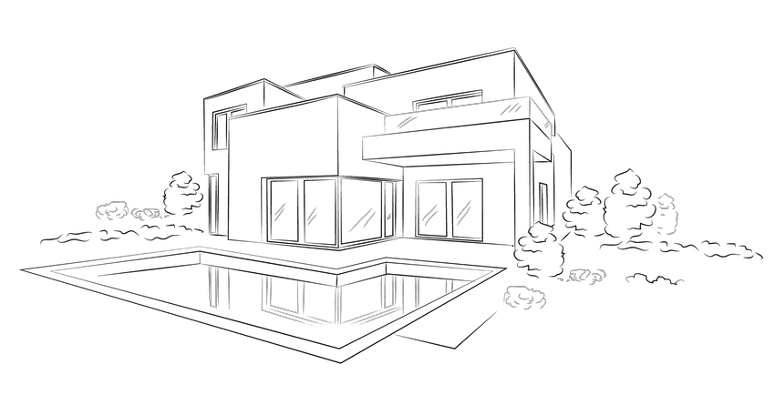 Khám phá tranh tô màu biệt thự đẹp sống động