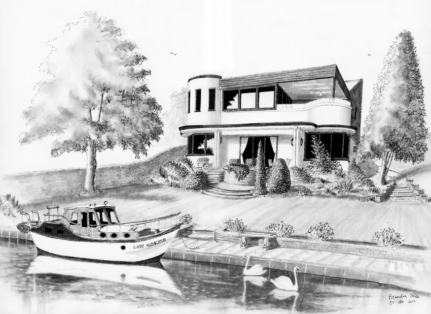 Tranh tô màu biệt thự rộng rãi đầy sức sống