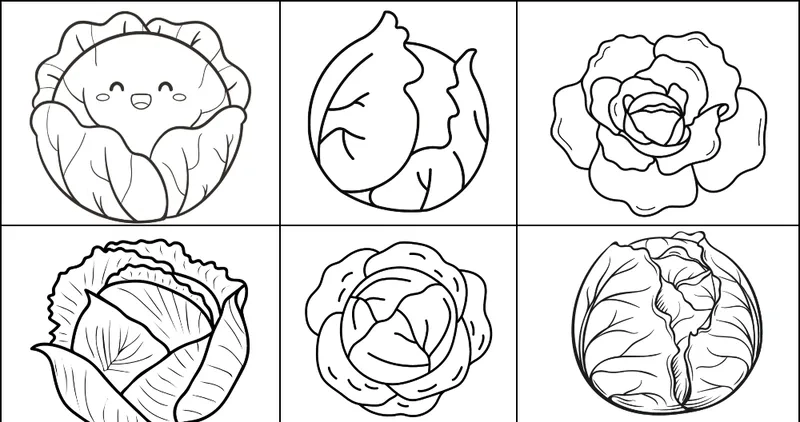 Tranh tô màu cây bắp cải cho bé mầm non