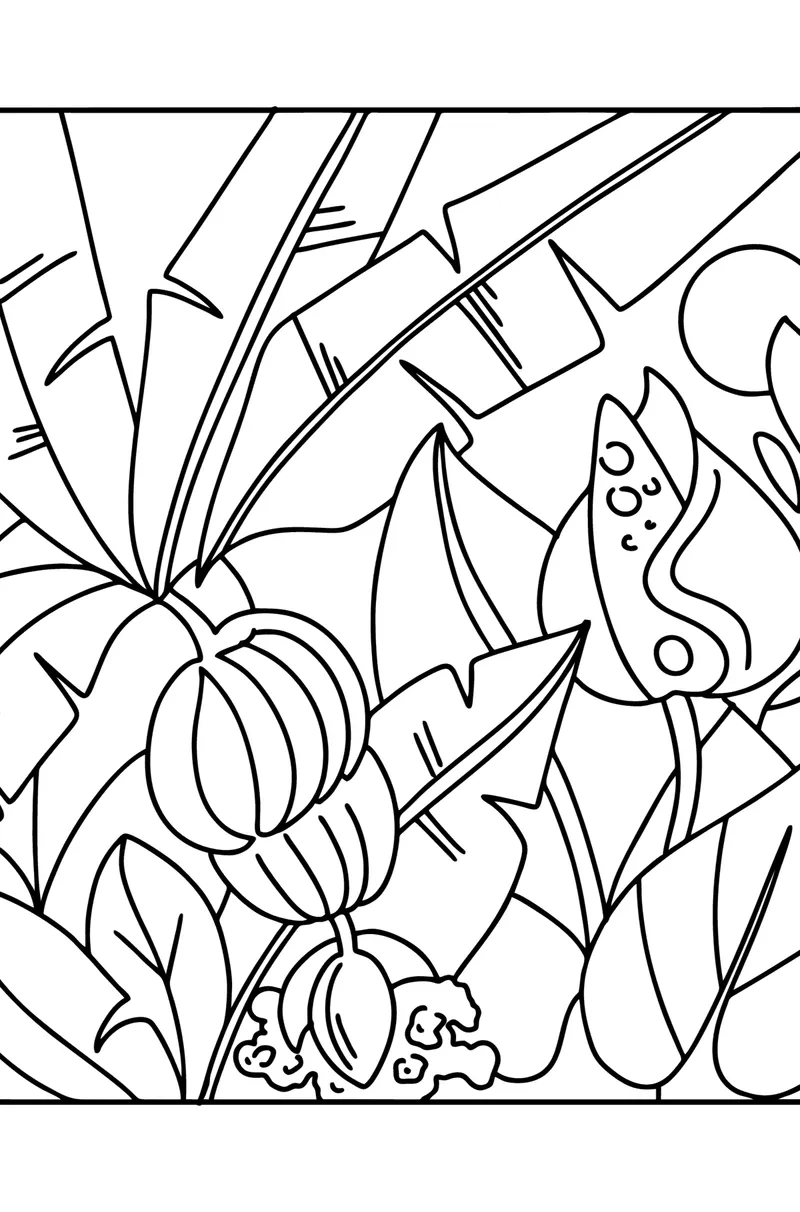 Sách tranh tô màu cây chuối