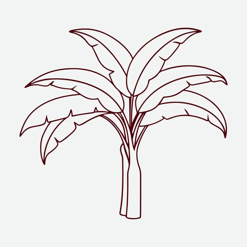 File tranh tô màu cây chuối PDF