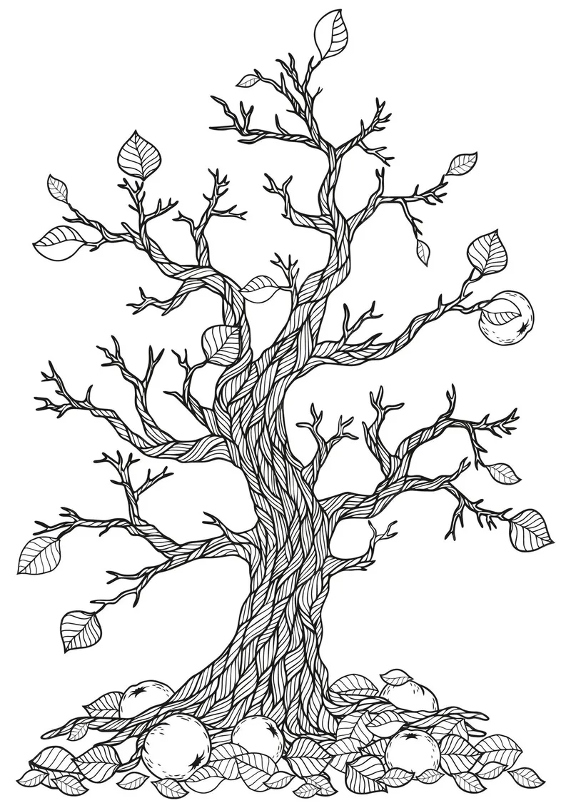 Hỗ trợ in tranh tô màu cây cổ thụ