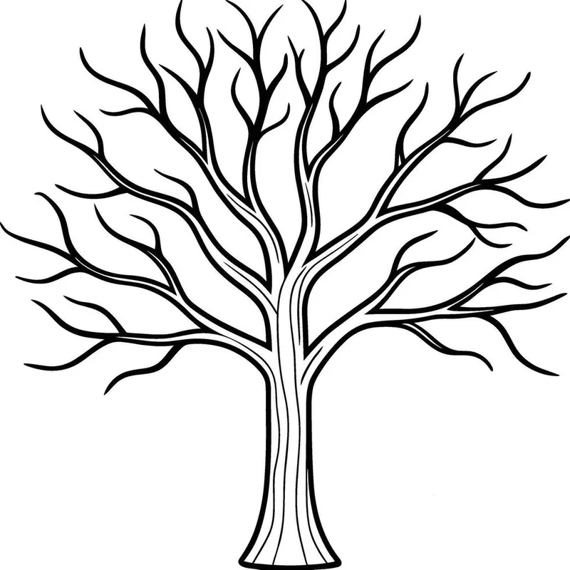 Hình vẽ tranh tô màu cây cổ thụ