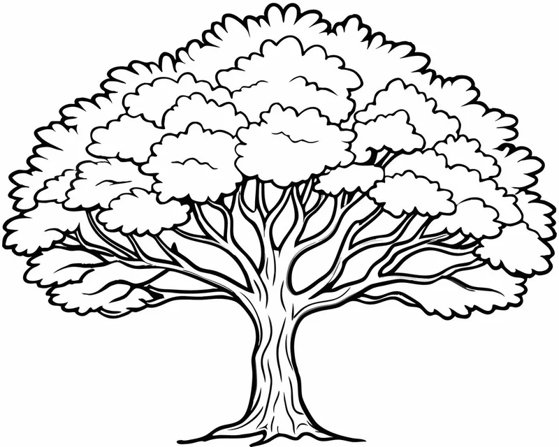 Kho tranh tô màu cây cổ thụ