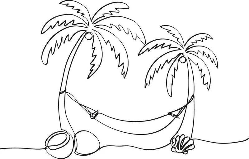 Hình tô màu về cây dừa