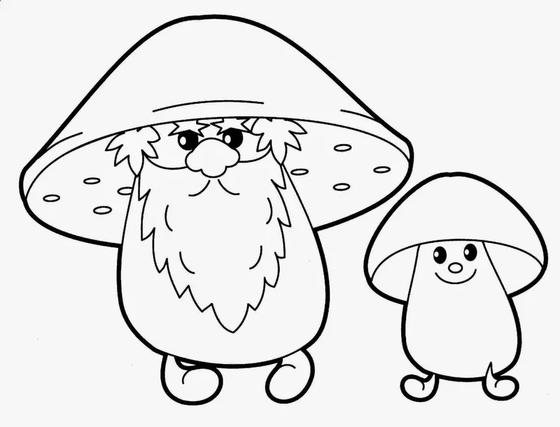 In tranh tô màu cây nấm