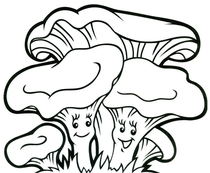 Hình tô màu về cây nấm