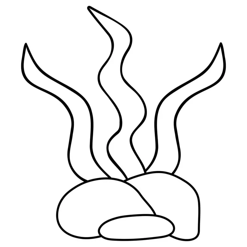 Tranh tô màu cây rong biển cho bé mầm non