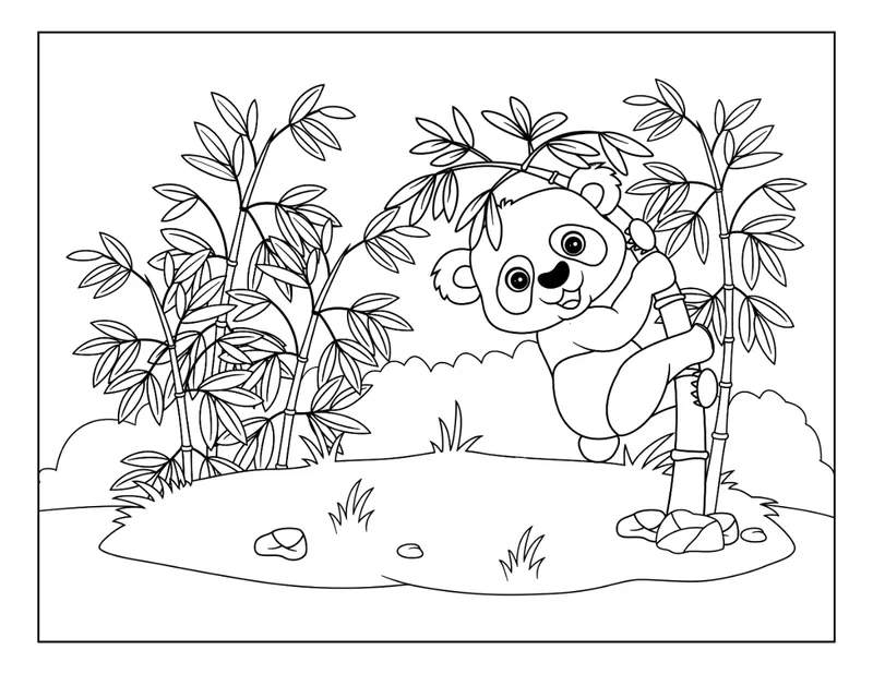 File tranh tô màu cây trúc rõ nét