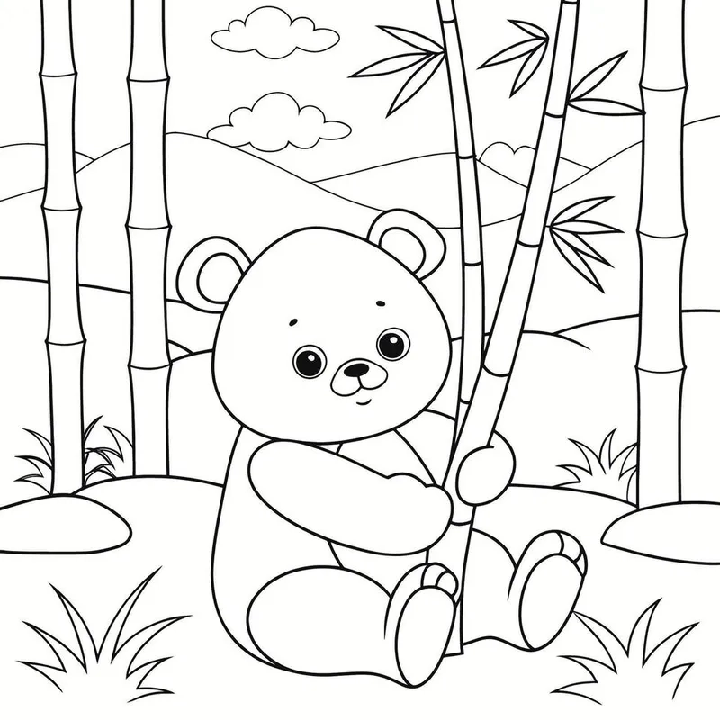 Bộ sưu tập tranh tô màu cây trúc