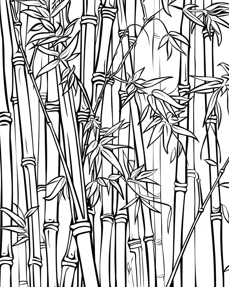 Tranh tô màu phong cảnh trúc hài hòa