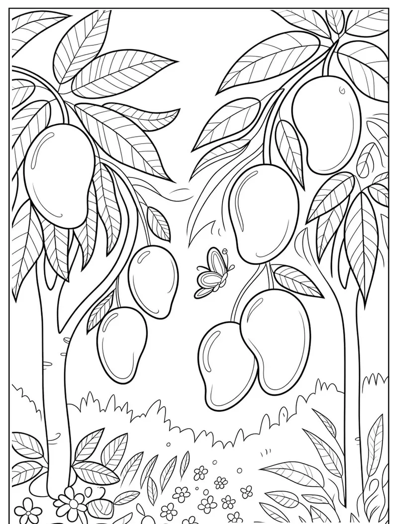 Tranh tô màu vườn cây