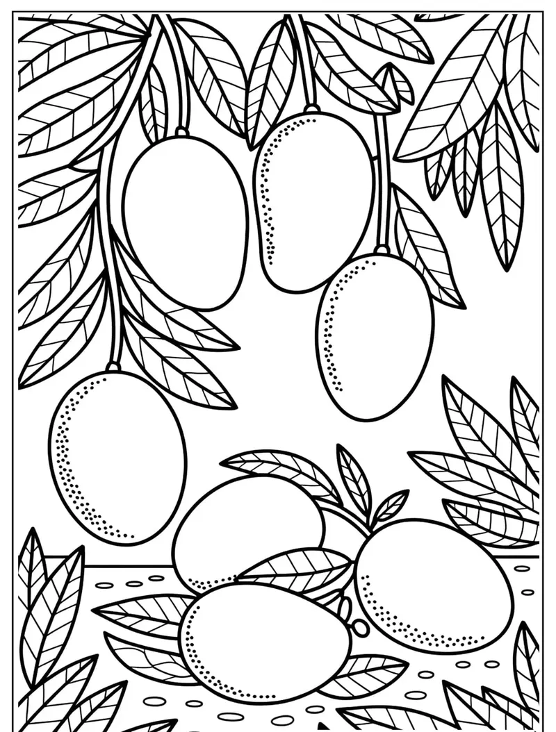 Tham khảo mẫu tô màu cây xoài