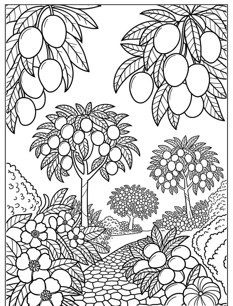 Chiêm ngưỡng tranh tô màu cây xoài đẹp