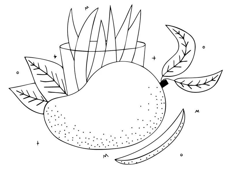Cùng bé tập tô màu cây xoài