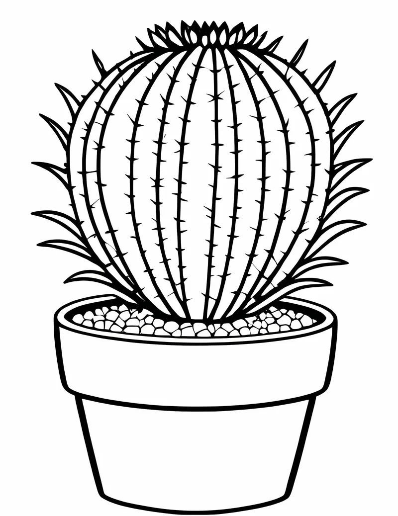 Hình vẽ tô màu cây xương rồng