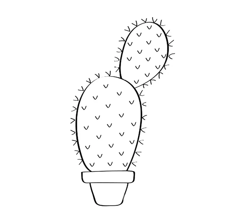Tranh tô màu cây xương rồng hoạt hình