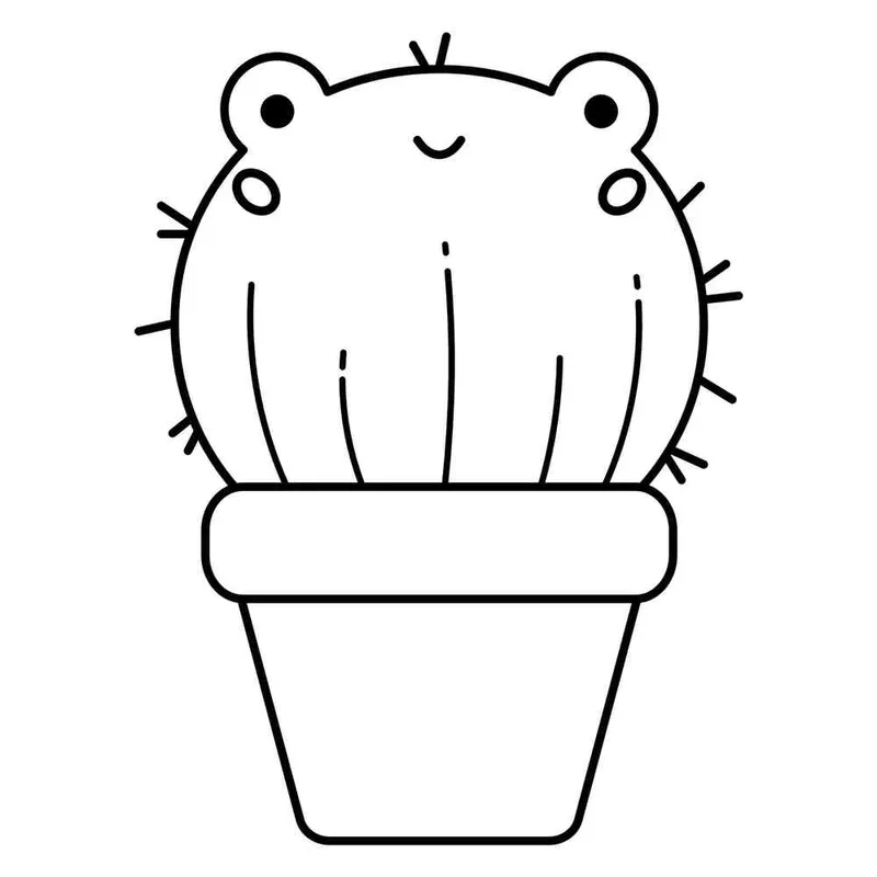 Tranh tô màu cây xương rồng đơn giản