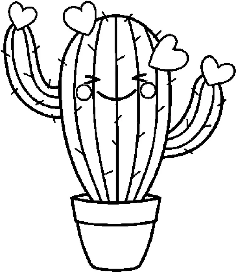 Tranh tô màu xương rồng và hoa