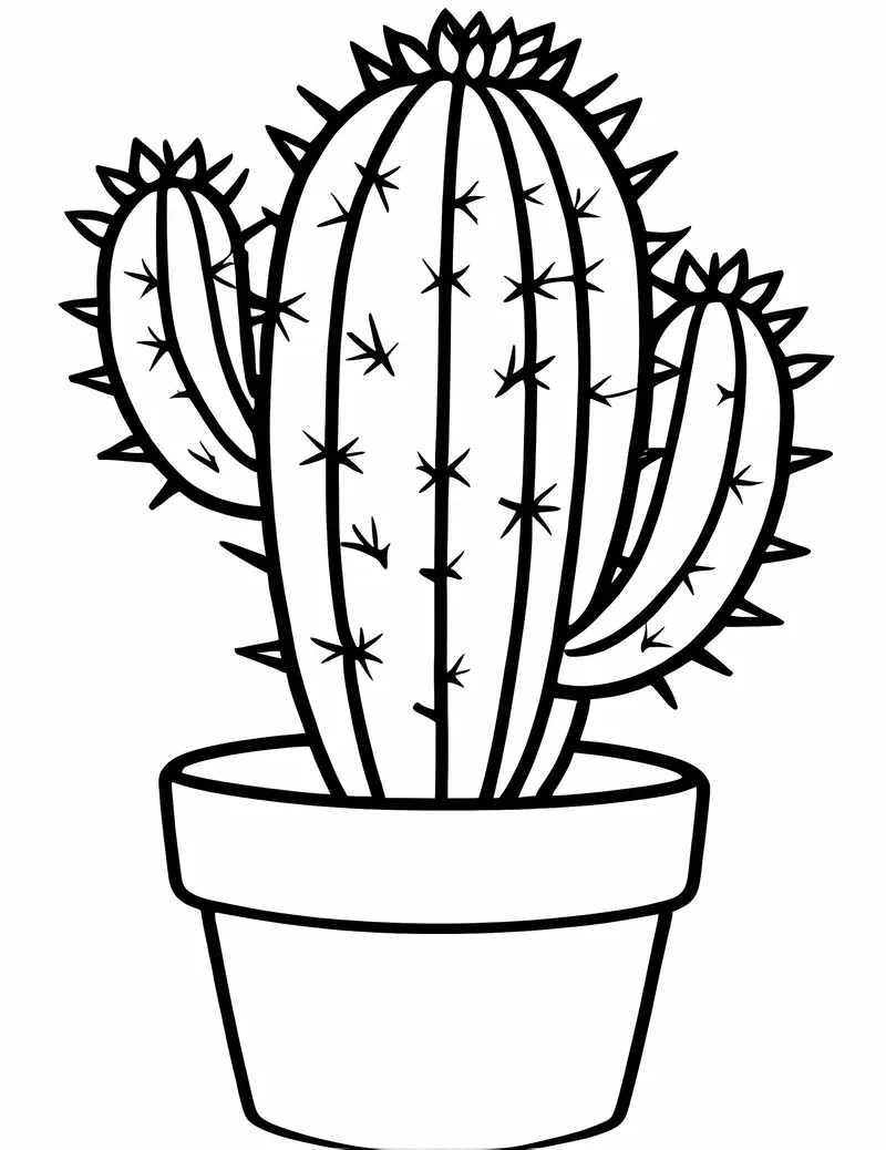 Tranh tô màu xương rồng mầm non