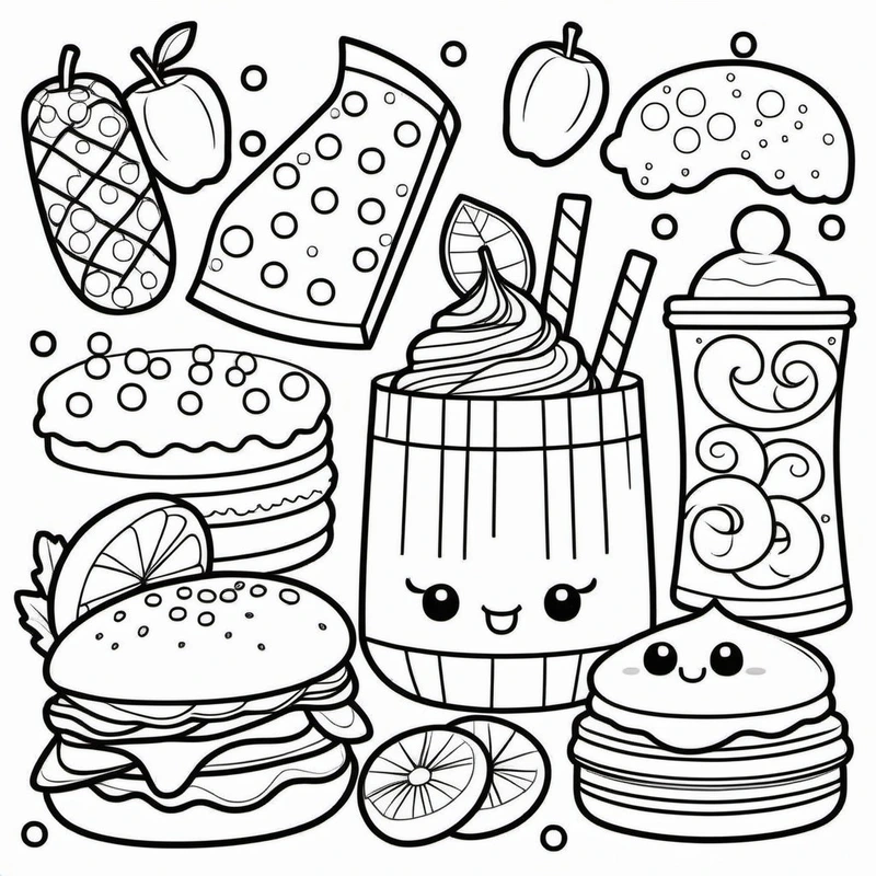 Tranh tô màu đồ ăn mini là gì?