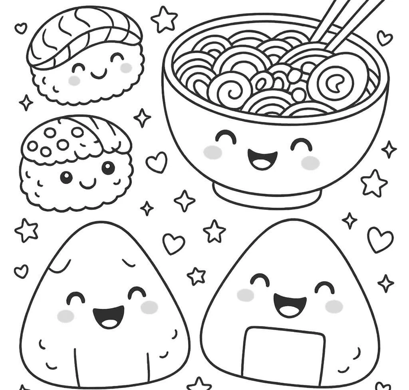 Học tập vui vẻ cùng tranh tô màu đồ ăn cho bé mini sinh động