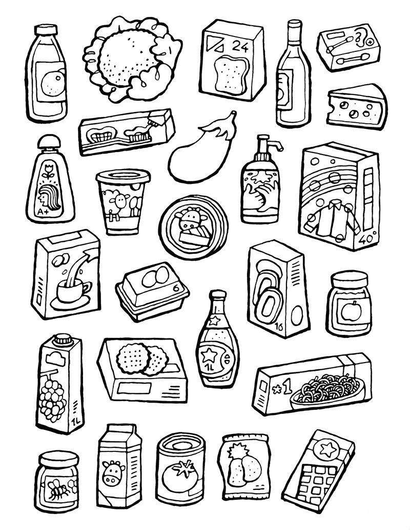 Bé mê mẩn với trang tô màu món ăn mini cực đẹp