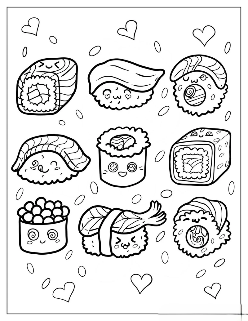 Tải nhanh bộ tranh tô màu đồ ăn dễ thương mini siêu cute