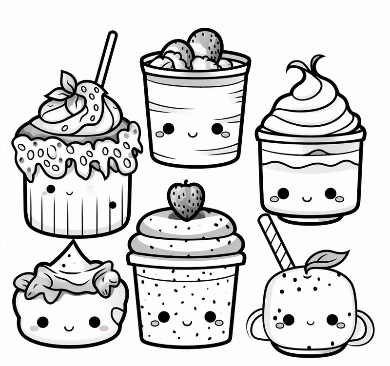 Tuyển chọn đẹp tranh tô màu chủ đề đồ ăn mini dành cho bé