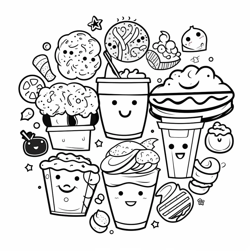 Khơi gợi trí tưởng tượng với tranh tô màu chủ đề món ăn mini