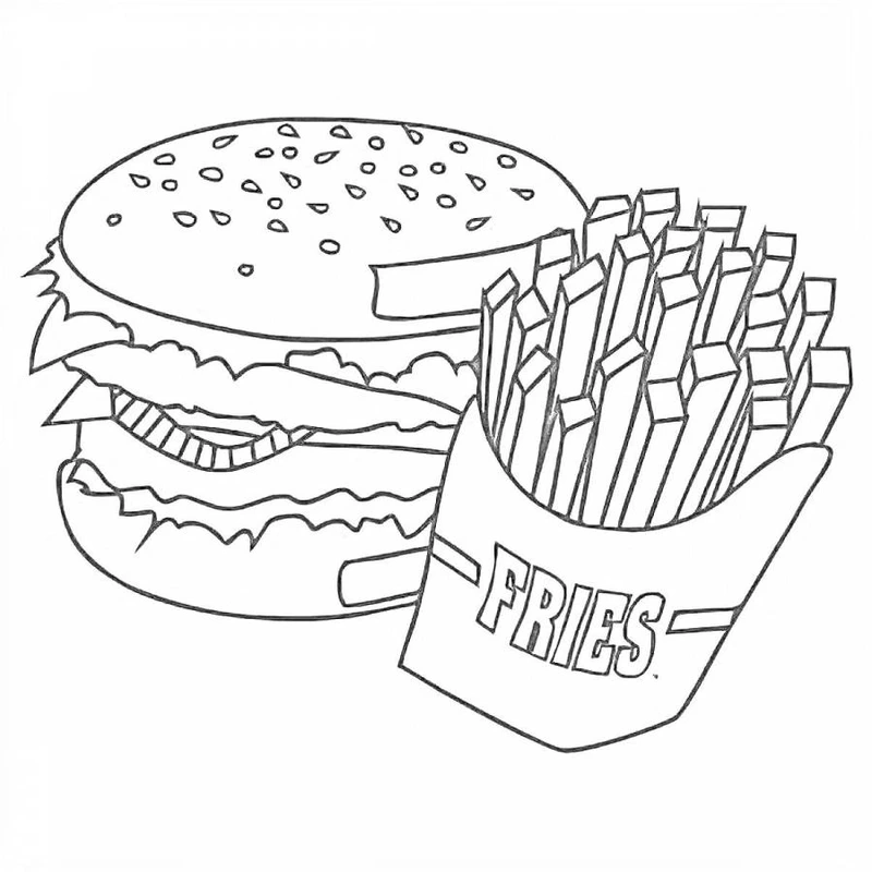 Trải nghiệm vui nhộn với hình đồ ăn nhanh cute tô màu