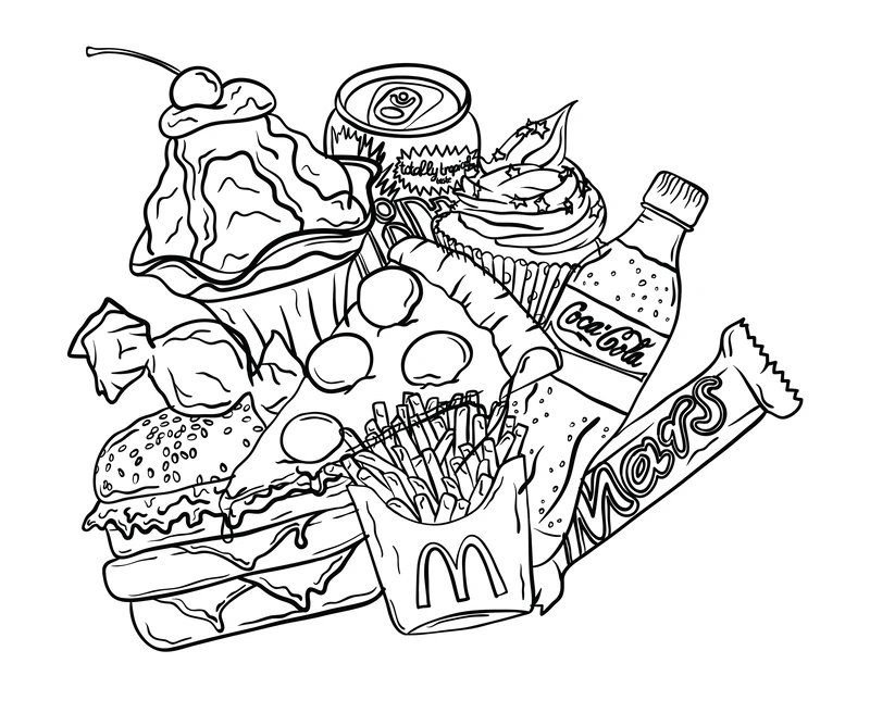 Thế giới màu sắc của tranh tô màu thức ăn sinh động