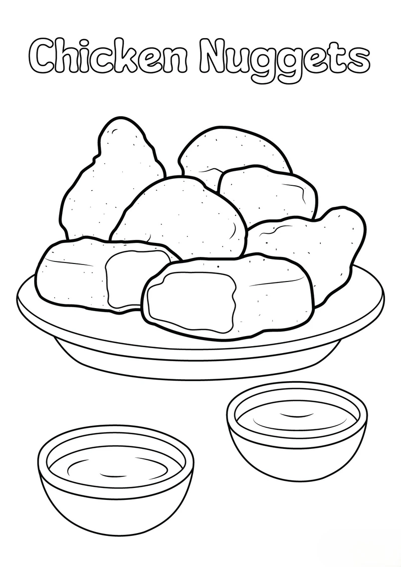 Tải ngay tranh tô màu gà rán miễn phí cho bé