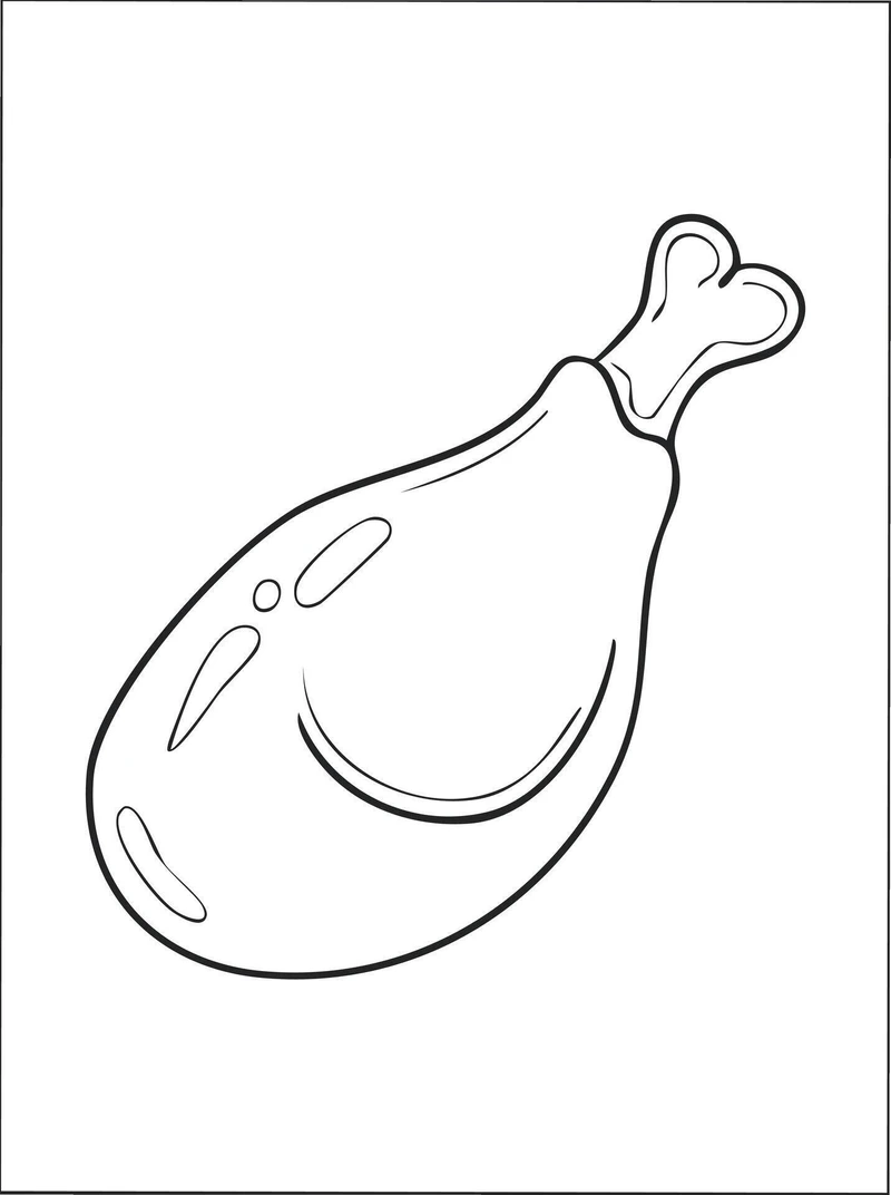 Bé yêu thích tranh tô màu gà rán cartoon