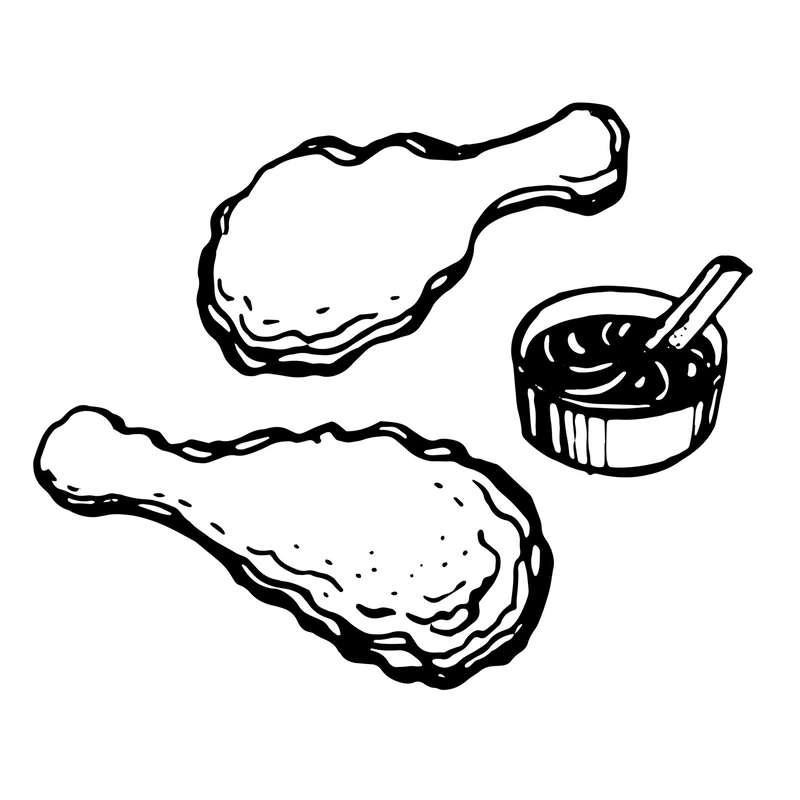 Sáng tạo vui vẻ cùng hình vẽ gà rán tô màu