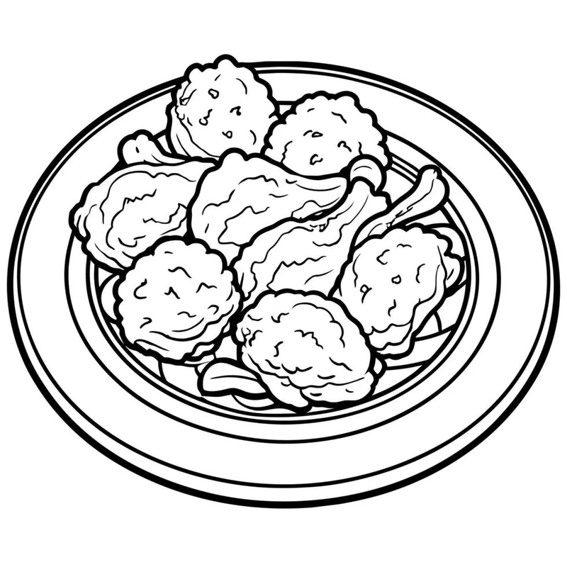 Bé yêu thích tranh tô màu gà rán dễ thương