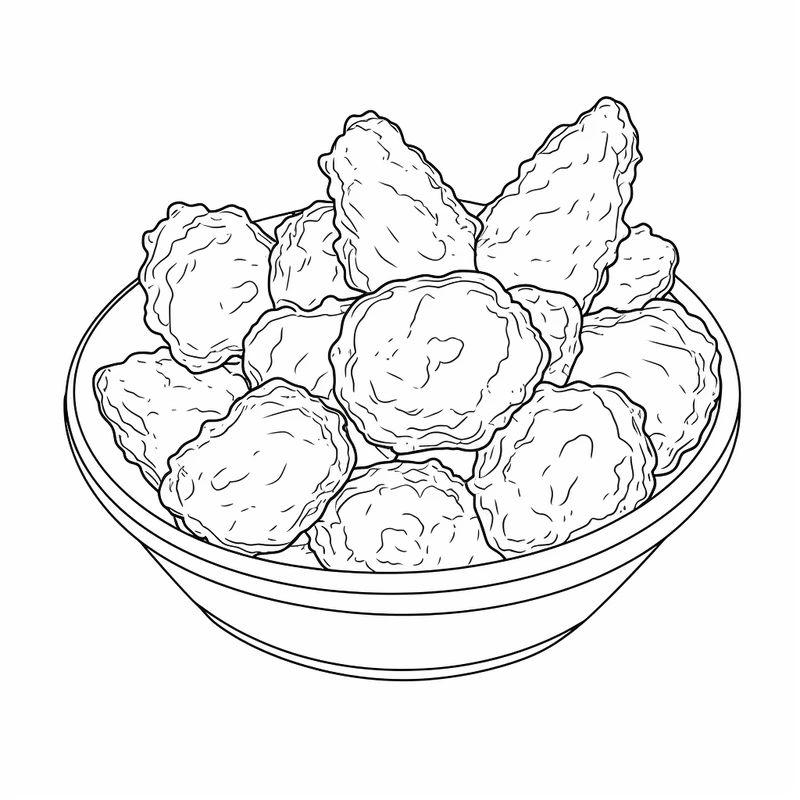 Bé thỏa sức sáng tạo với tranh tô màu món ăn gà rán